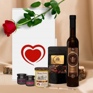 Zestaw z Miodem Pitnym i Herbatą - Czerwone Serce